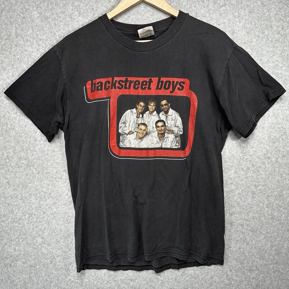 Vintage Backstreet Boys 1998 Tour T-Shirt Adult Medium Black Faded Worn